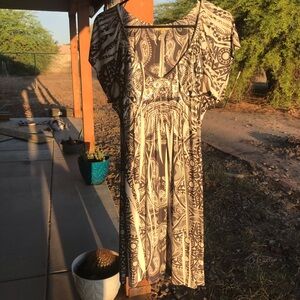 Bohemian Black & Cream Paisley Maxi Dress